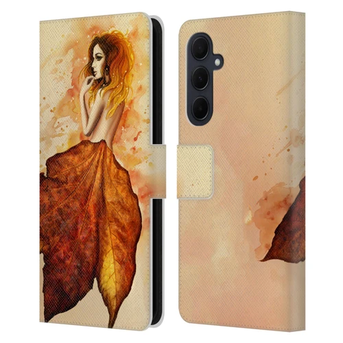 Sarah Richter Fantasy Autumn Girl Leather Book Wallet Case Cover For Samsung Galaxy A35 5G