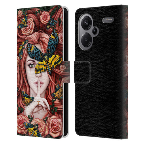 Sarah Richter Fantasy Silent Girl With Red Hair Leather Book Wallet Case Cover For Xiaomi Redmi Note 13 Pro Plus 5G