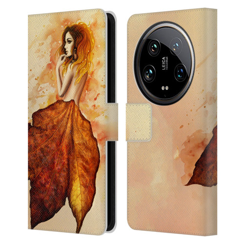 Sarah Richter Fantasy Autumn Girl Leather Book Wallet Case Cover For Xiaomi 14 Ultra