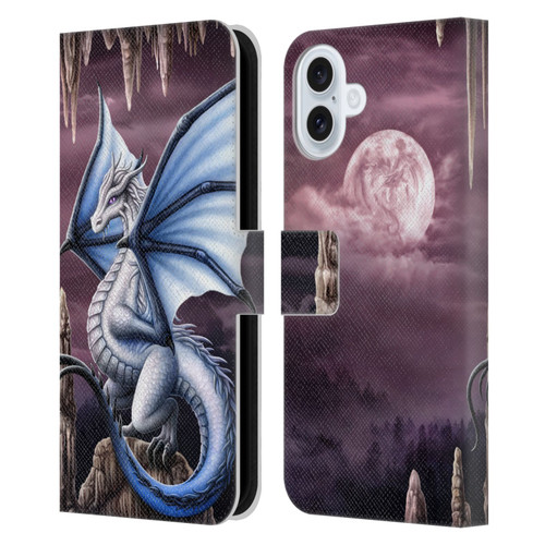 Sarah Richter Fantasy Creatures Blue Dragon Leather Book Wallet Case Cover For Apple iPhone 16 Plus