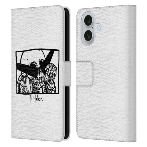 Matt Bailey Skull Hi Hater Leather Book Wallet Case Cover For Apple iPhone 16