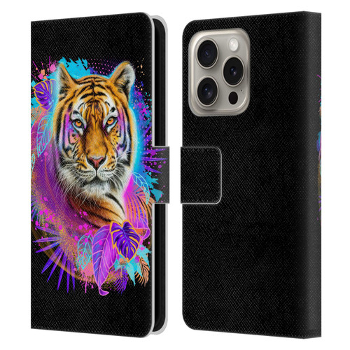 Sheena Pike Big Cats Tiger Spirit Leather Book Wallet Case Cover For Apple iPhone 16 Pro