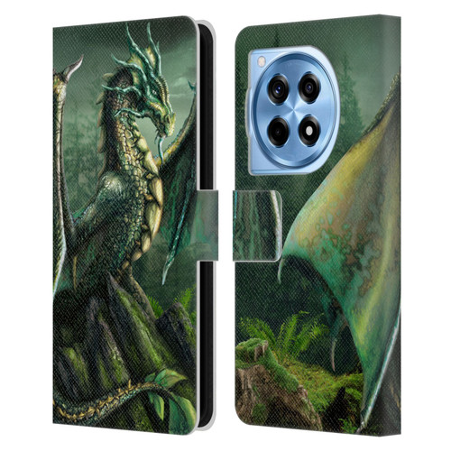 Sarah Richter Fantasy Creatures Green Nature Dragon Leather Book Wallet Case Cover For OnePlus 12R