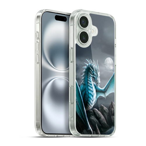 Sarah Richter Fantasy Creatures Blue Water Dragon Soft Gel Case for Apple iPhone 16 Plus & MagSafe