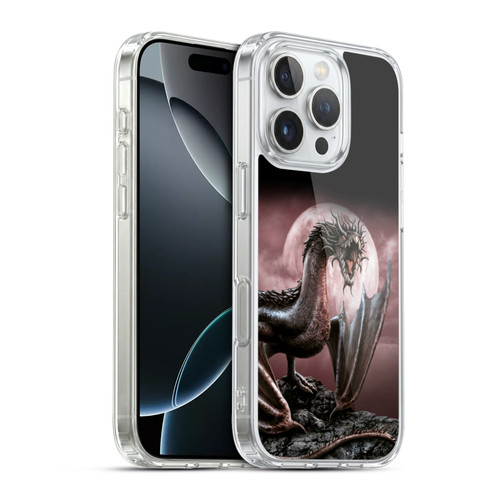 Sarah Richter Fantasy Creatures Black Dragon Roaring Soft Gel Case for Apple iPhone 16 Pro & MagSafe