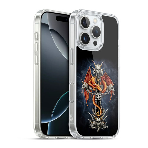 Sarah Richter Fantasy Creatures Red Dragon Guarding Bone Cross Soft Gel Case for Apple iPhone 16 Pro & MagSafe