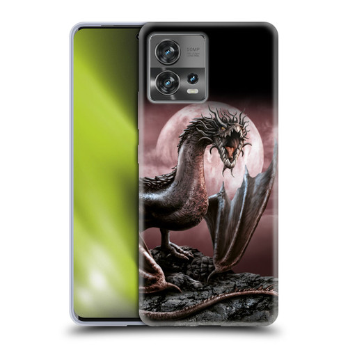 Sarah Richter Fantasy Creatures Black Dragon Roaring Soft Gel Case for Motorola Moto Edge 30 Fusion
