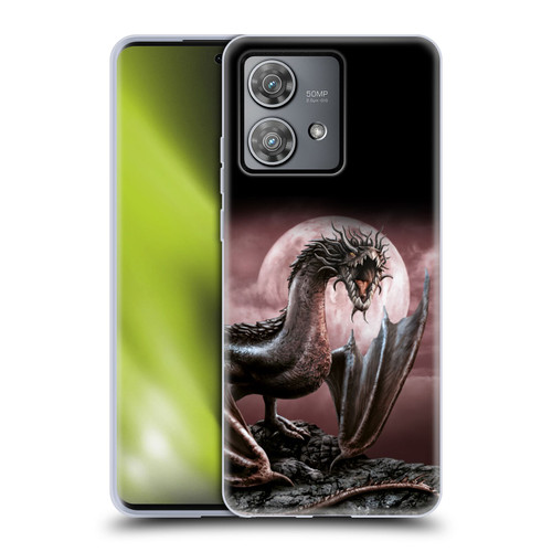 Sarah Richter Fantasy Creatures Black Dragon Roaring Soft Gel Case for Motorola Edge 40 Neo 5G