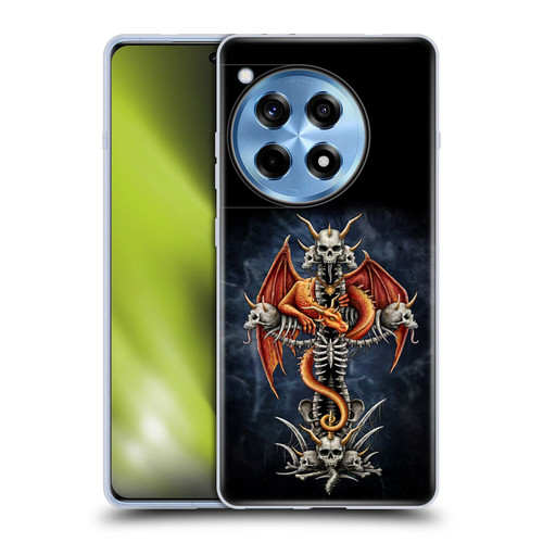 Sarah Richter Fantasy Creatures Red Dragon Guarding Bone Cross Soft Gel Case for OPPO OnePlus Ace 3 5G
