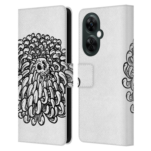 Matt Bailey Skull Flower Leather Book Wallet Case Cover For OnePlus Nord CE 3 Lite 5G
