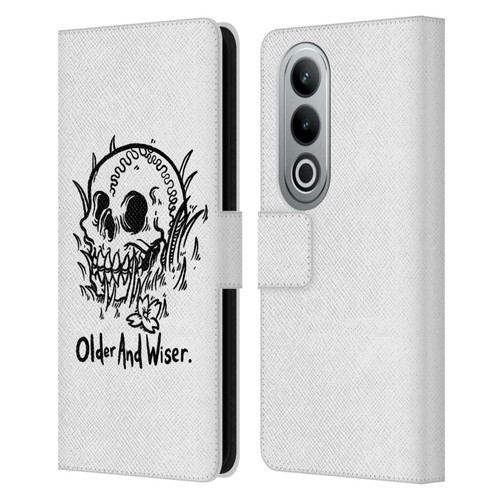 Matt Bailey Skull Older And Wiser Leather Book Wallet Case Cover For OPPO OnePlus Ace 3V 5G