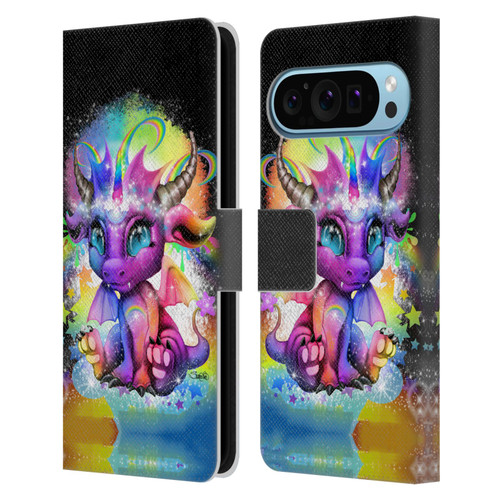 Sheena Pike Dragons Rainbow Lil Dragonz Leather Book Wallet Case Cover For Google Pixel 9 / Pixel 9 Pro