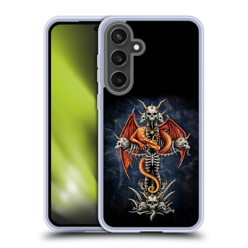 Sarah Richter Fantasy Creatures Red Dragon Guarding Bone Cross Soft Gel Case for Samsung Galaxy S24 FE