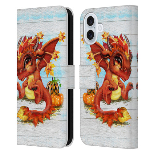 Sheena Pike Dragons Autumn Lil Dragonz Leather Book Wallet Case Cover For Apple iPhone 16 Plus