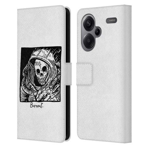 Matt Bailey Skull Burnout Leather Book Wallet Case Cover For Xiaomi Redmi Note 13 Pro Plus 5G