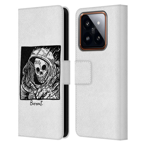 Matt Bailey Skull Burnout Leather Book Wallet Case Cover For Xiaomi 14