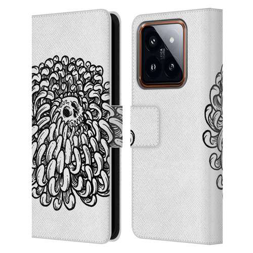 Matt Bailey Skull Flower Leather Book Wallet Case Cover For Xiaomi 14