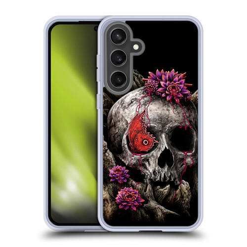 Sarah Richter Skulls Butterfly And Flowers Soft Gel Case for Samsung Galaxy S24 FE