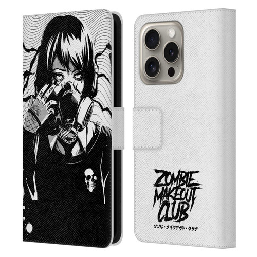 Zombie Makeout Club Art Facepiece Leather Book Wallet Case Cover For Apple iPhone 16 Pro