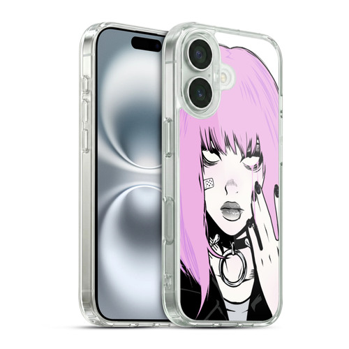 Zombie Makeout Club Graphics Pink Hair Soft Gel Case for Apple iPhone 16 & MagSafe