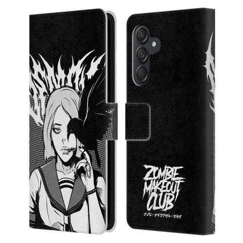 Zombie Makeout Club Art Crow Leather Book Wallet Case Cover For Samsung Galaxy M55 5G