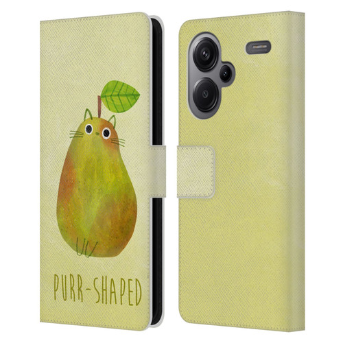 Planet Cat Puns Purr-shaped Leather Book Wallet Case Cover For Xiaomi Redmi Note 13 Pro Plus 5G