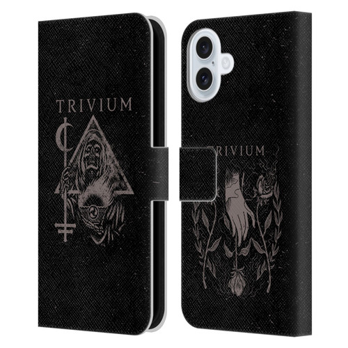 Trivium Graphics Reaper Triangle Leather Book Wallet Case Cover For Apple iPhone 16 Plus