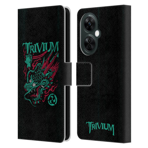 Trivium Graphics Screaming Dragon Leather Book Wallet Case Cover For OnePlus Nord CE 3 Lite 5G