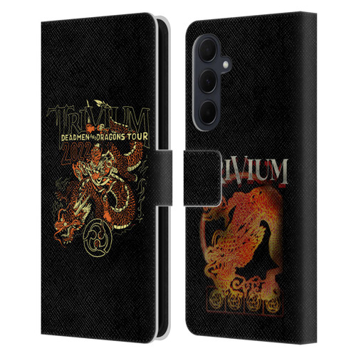 Trivium Graphics Deadmen And Dragons Leather Book Wallet Case Cover For Samsung Galaxy A35 5G