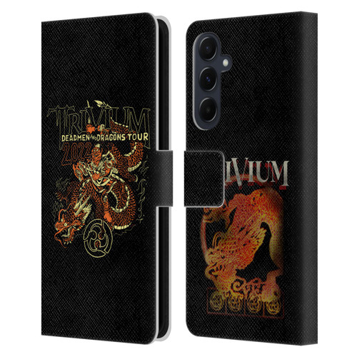Trivium Graphics Deadmen And Dragons Leather Book Wallet Case Cover For Samsung Galaxy A55 5G