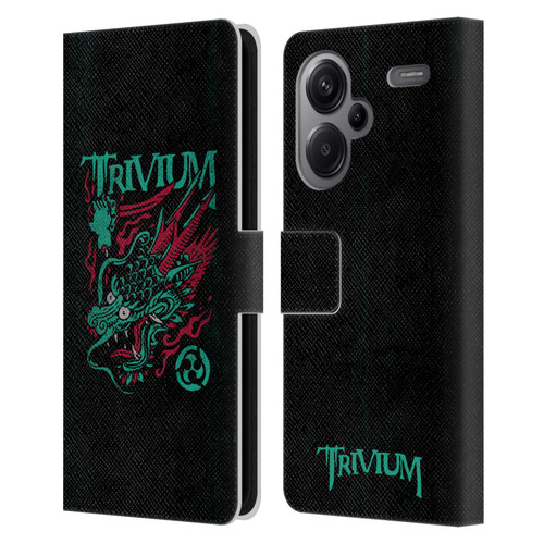 Trivium Graphics Screaming Dragon Leather Book Wallet Case Cover For Xiaomi Redmi Note 13 Pro Plus 5G
