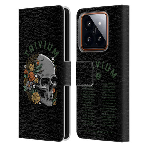 Trivium Graphics Skelly Flower Leather Book Wallet Case Cover For Xiaomi 14