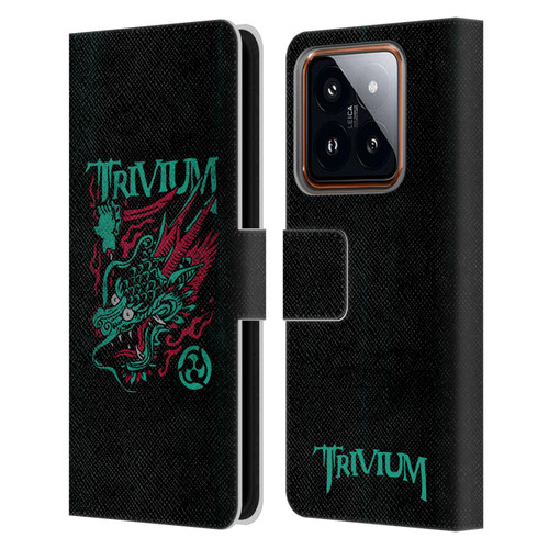 Trivium Graphics Screaming Dragon Leather Book Wallet Case Cover For Xiaomi 14