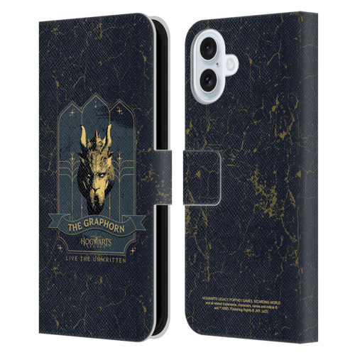 Hogwarts Legacy Graphics The Graphorn Leather Book Wallet Case Cover For Apple iPhone 16 Plus