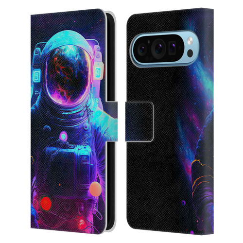 Wumples Cosmic Arts Astronaut Leather Book Wallet Case Cover For Google Pixel 9 / Pixel 9 Pro