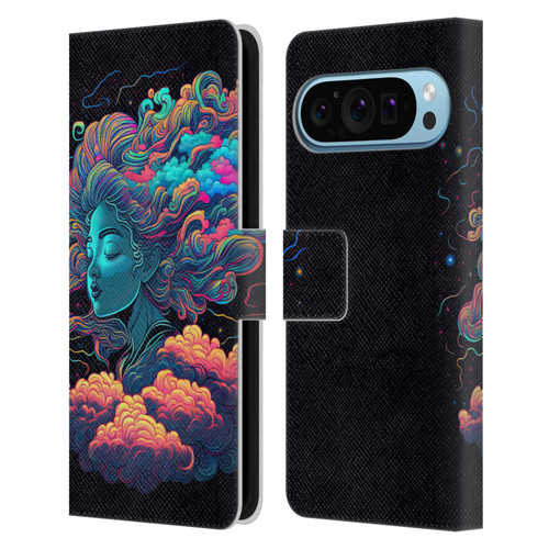Wumples Cosmic Arts Cloud Goddess Aphrodite Leather Book Wallet Case Cover For Google Pixel 9 / Pixel 9 Pro