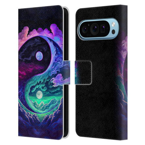 Wumples Cosmic Arts Clouded Yin Yang Leather Book Wallet Case Cover For Google Pixel 9 / Pixel 9 Pro