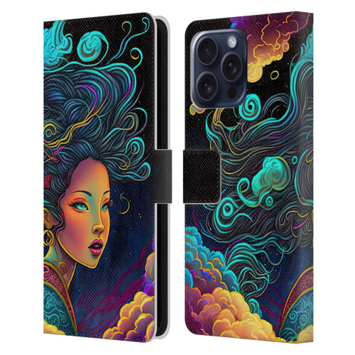 Wumples Cosmic Arts Cloud Goddess Leather Book Wallet Case Cover For Apple iPhone 16 Pro Max
