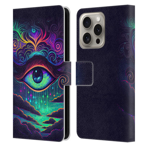 Wumples Cosmic Arts Eye Leather Book Wallet Case Cover For Apple iPhone 16 Pro