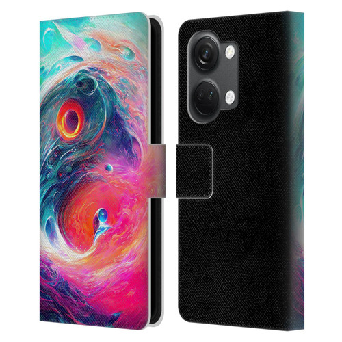 Wumples Cosmic Arts Blue And Pink Yin Yang Vortex Leather Book Wallet Case Cover For OnePlus Nord 3 5G