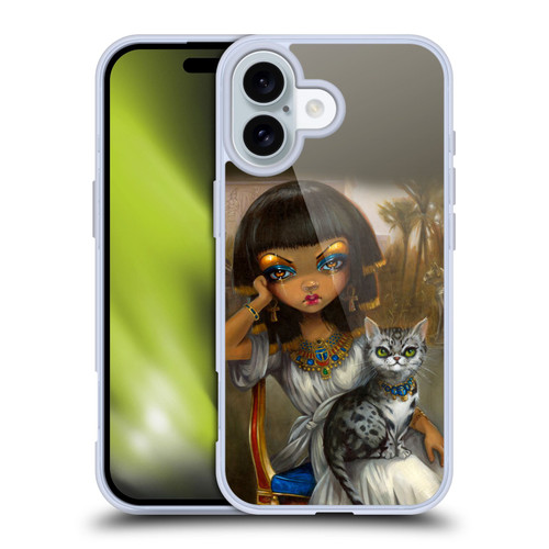 Strangeling Art Egyptian Girl with Cat Soft Gel Case for Apple iPhone 16