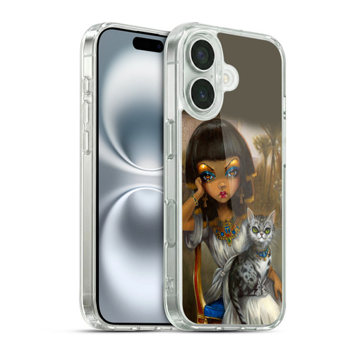 Strangeling Art Egyptian Girl with Cat Soft Gel Case for Apple iPhone 16 & MagSafe