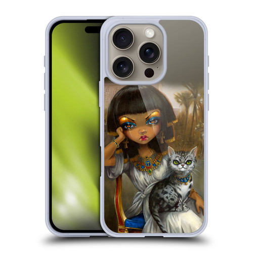Strangeling Art Egyptian Girl with Cat Soft Gel Case for Apple iPhone 16 Pro