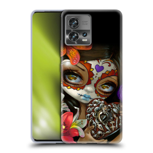 Strangeling Art Day of Dead Heart Charm Soft Gel Case for Motorola Moto Edge 30 Fusion