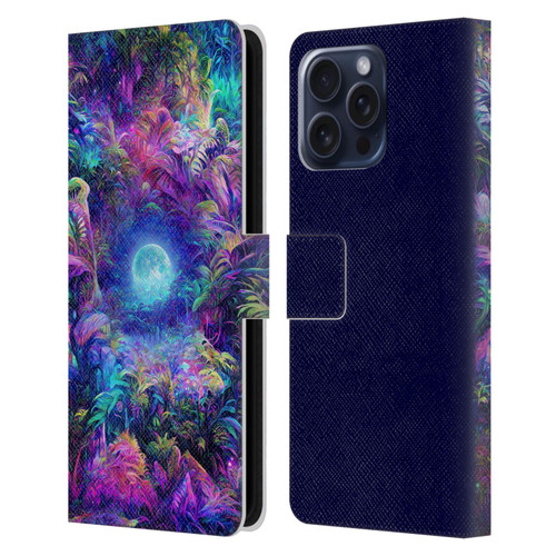 Wumples Cosmic Universe Jungle Moonrise Leather Book Wallet Case Cover For Apple iPhone 16 Pro Max
