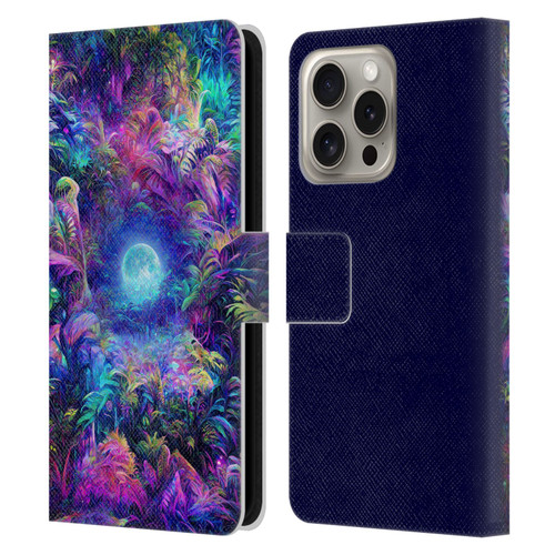 Wumples Cosmic Universe Jungle Moonrise Leather Book Wallet Case Cover For Apple iPhone 16 Pro