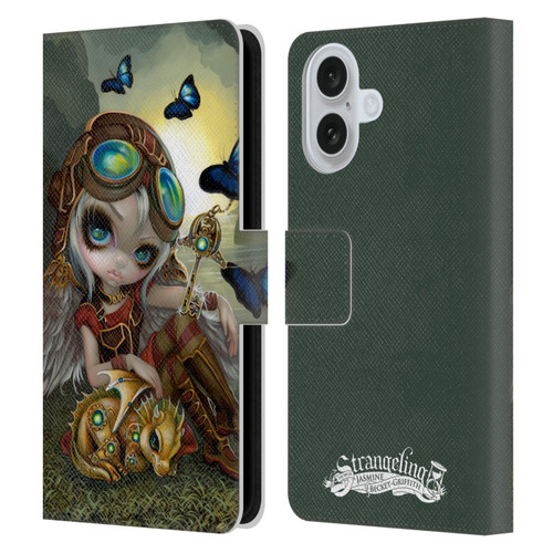 Strangeling Dragon Steampunk Fairy Leather Book Wallet Case Cover For Apple iPhone 16