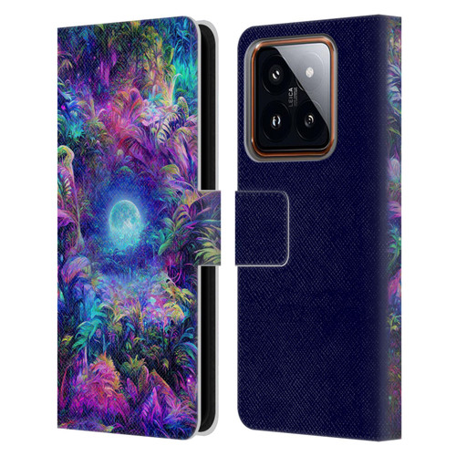 Wumples Cosmic Universe Jungle Moonrise Leather Book Wallet Case Cover For Xiaomi 14