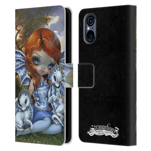 Strangeling Dragon Blue Willow Fairy Leather Book Wallet Case Cover For Sony Xperia 5 V 5G