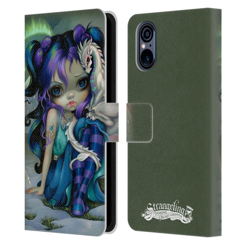 Strangeling Dragon Frost Winter Fairy Leather Book Wallet Case Cover For Sony Xperia 5 V 5G